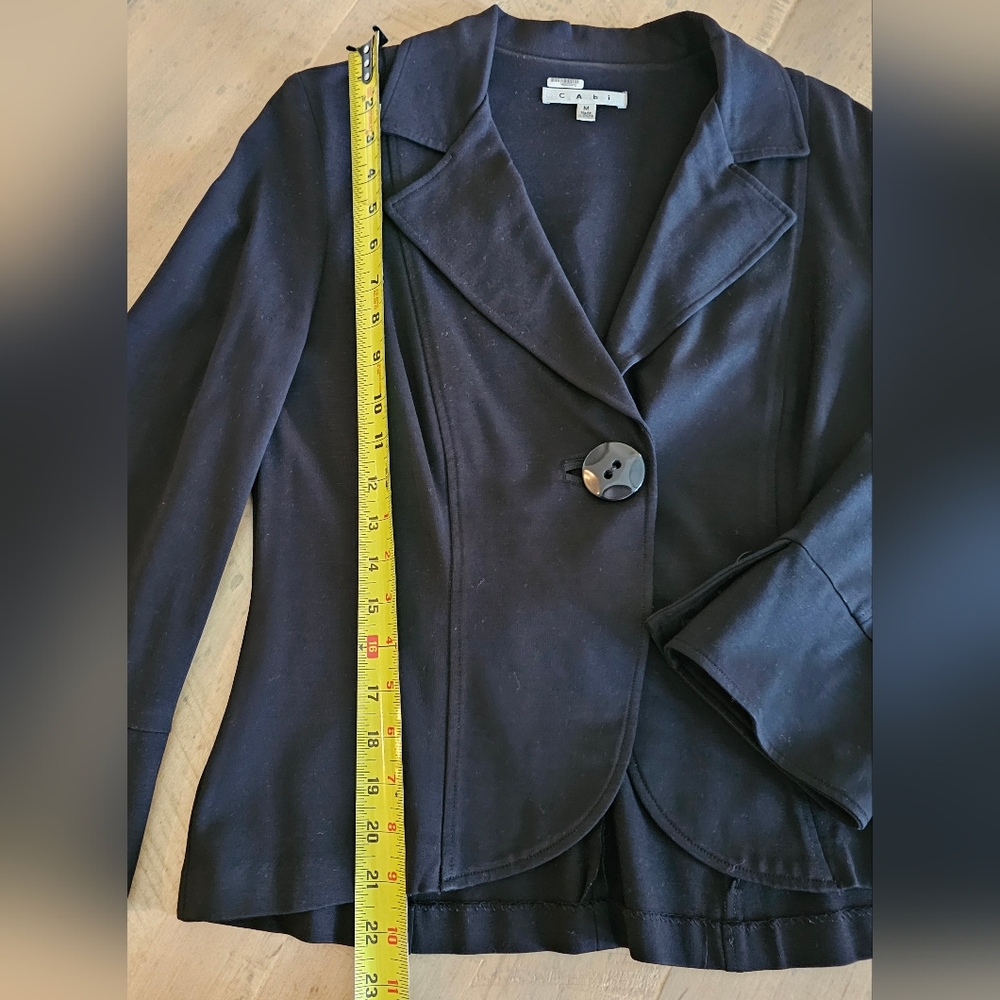 Blazer Jacket With One Button Closure, -Solid Bla… - image 6